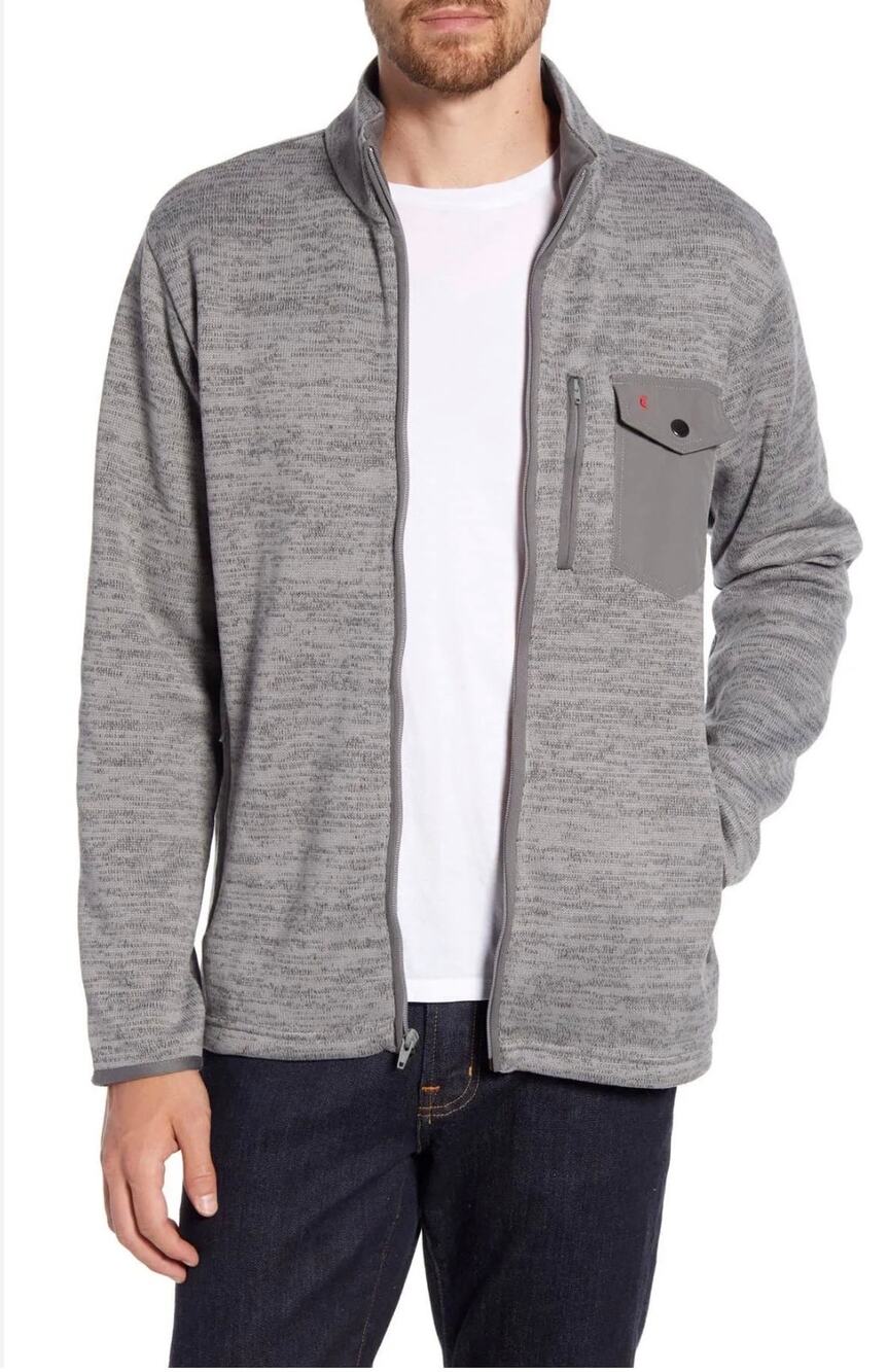 Criquet Men's Sweater Fleece Jacket Gray Size XL